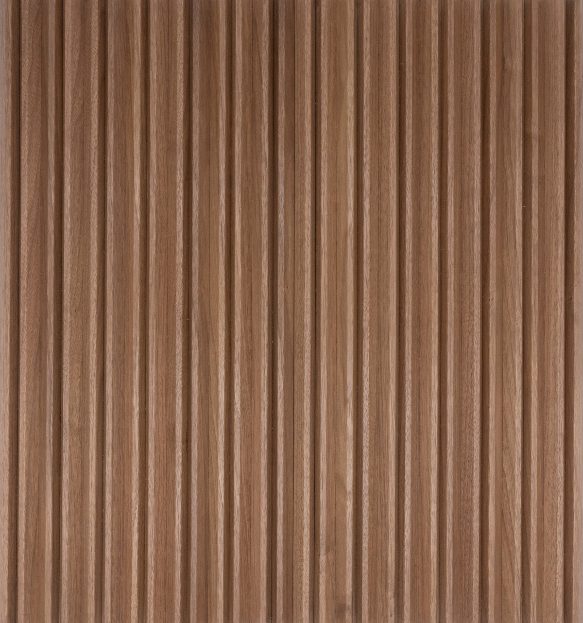 Vertical wood grain paneling with a warm medium brown finish and subtle natural wood texture.